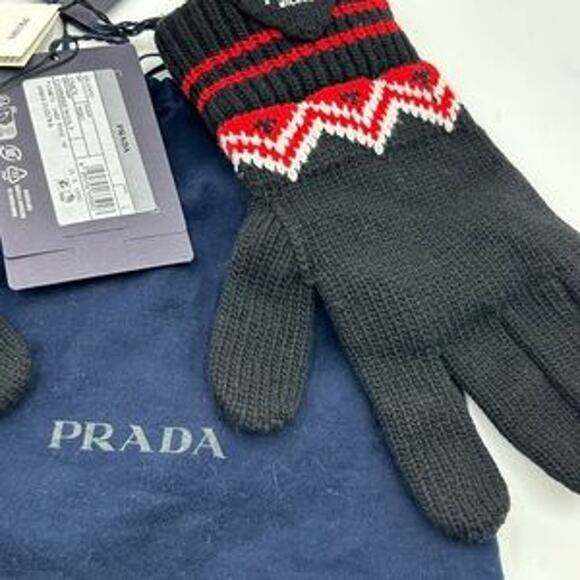 Unisex Prada wool/cashmere knit gloves size large made in Italy - Picture 10 of 14